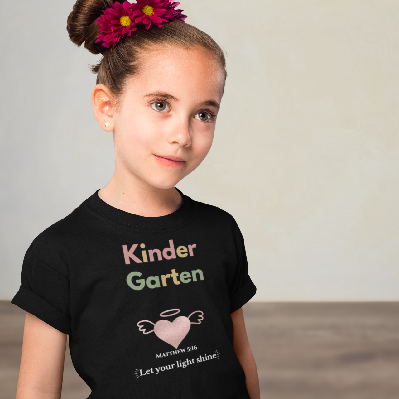 Kindergarten Back-to-School Youth T-Shirt – Christian Bible Verse Tee Matthew 5:16