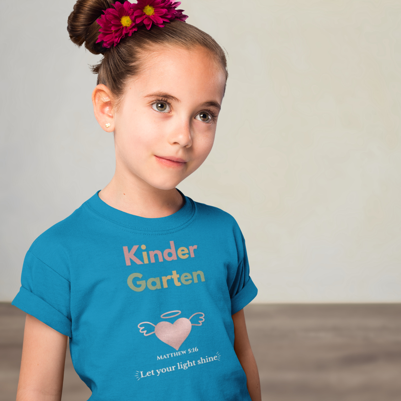 Kindergarten Back-to-School Youth T-Shirt – Christian Bible Verse Tee Matthew 5:16