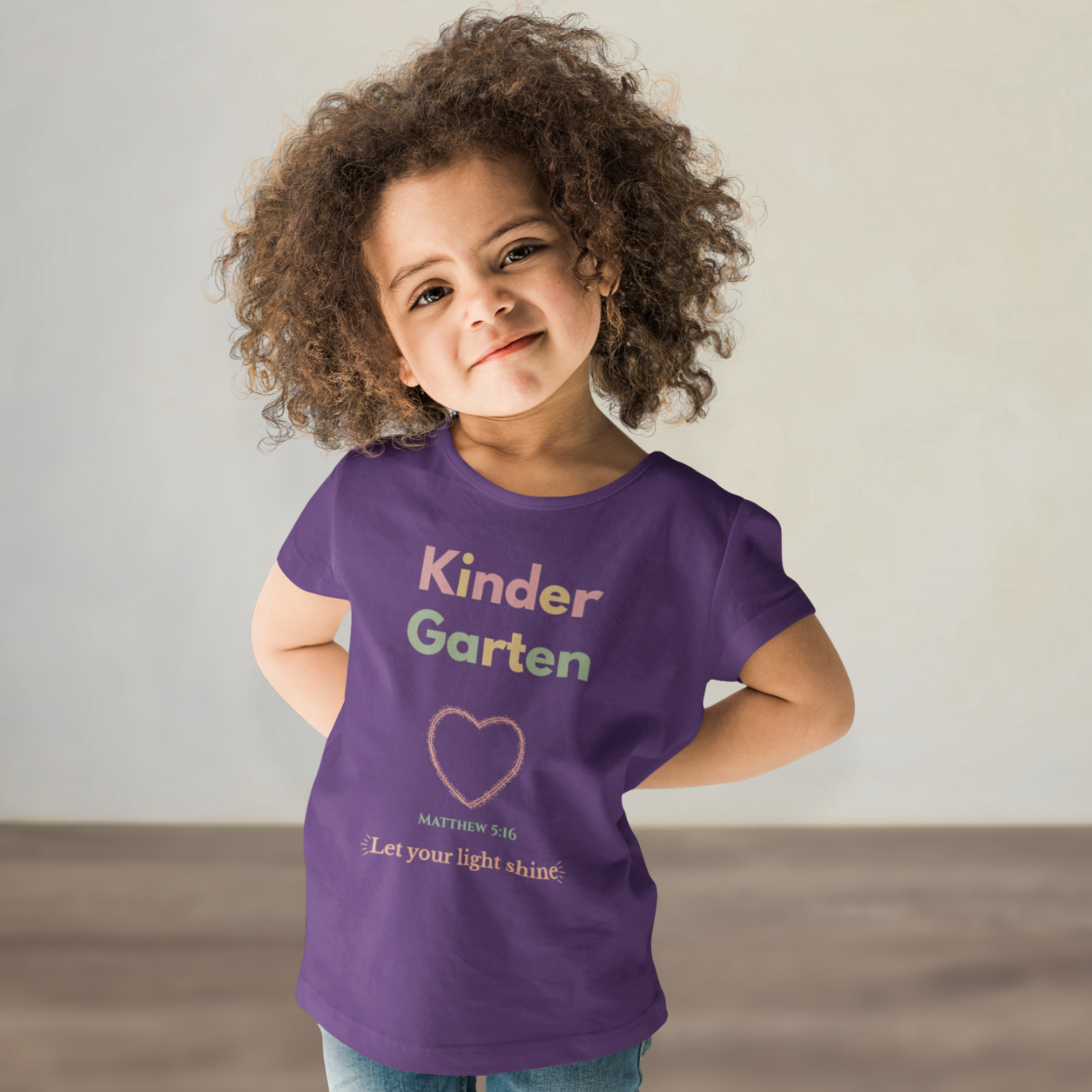 Kindergarten Back-to-School Youth T-Shirt – Christian Bible Verse Tee Matthew 5:16