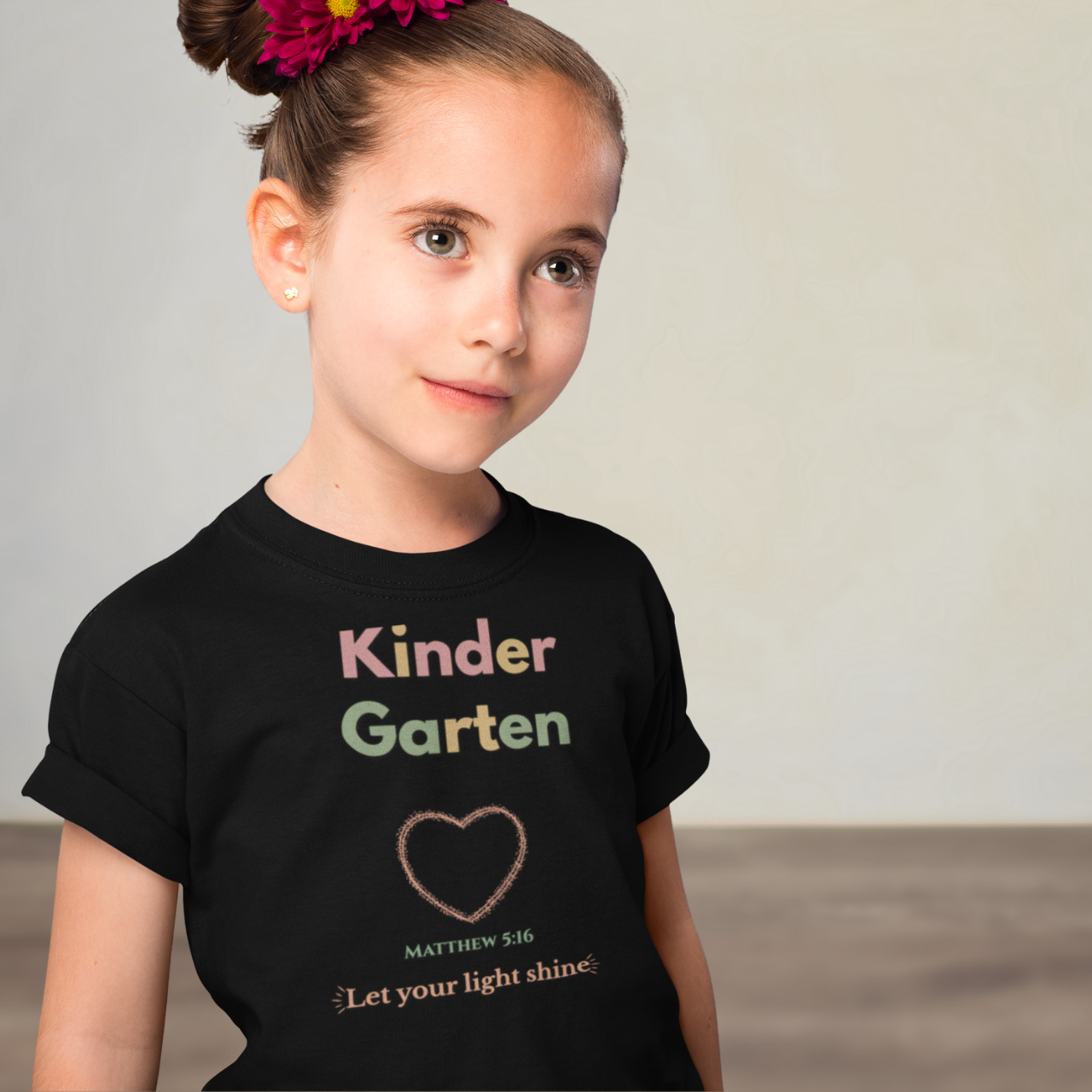 Kindergarten Back-to-School Youth T-Shirt – Christian Bible Verse Tee Matthew 5:16