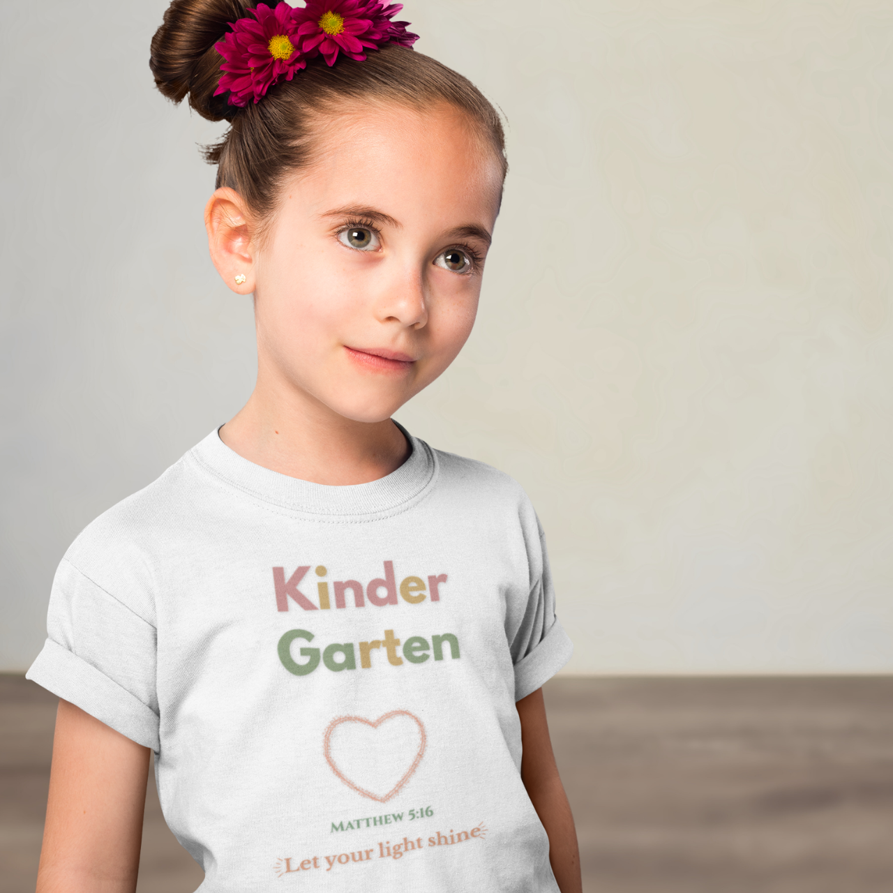 Kindergarten Back-to-School Youth T-Shirt – Christian Bible Verse Tee Matthew 5:16
