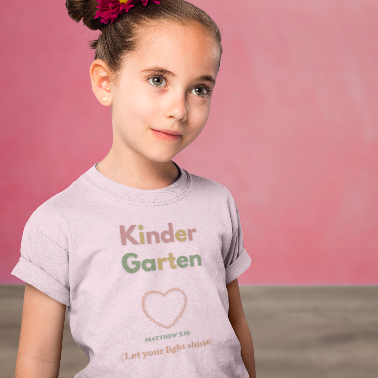 Kindergarten Back-to-School Youth T-Shirt – Christian Bible Verse Tee Matthew 5:16