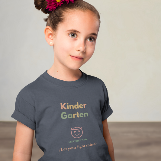 Kindergarten Back-to-School Youth T-Shirt – Christian Bible Verse Tee Matthew 5:16