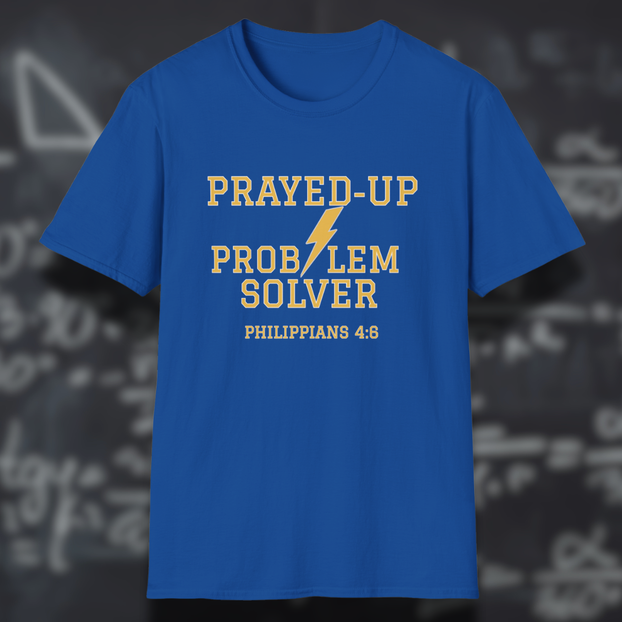 Prayed-Up Problem Solver (Stacked) Bible Verse (Philippians 4:6)- Varsity Christian Tee — Back-to-School