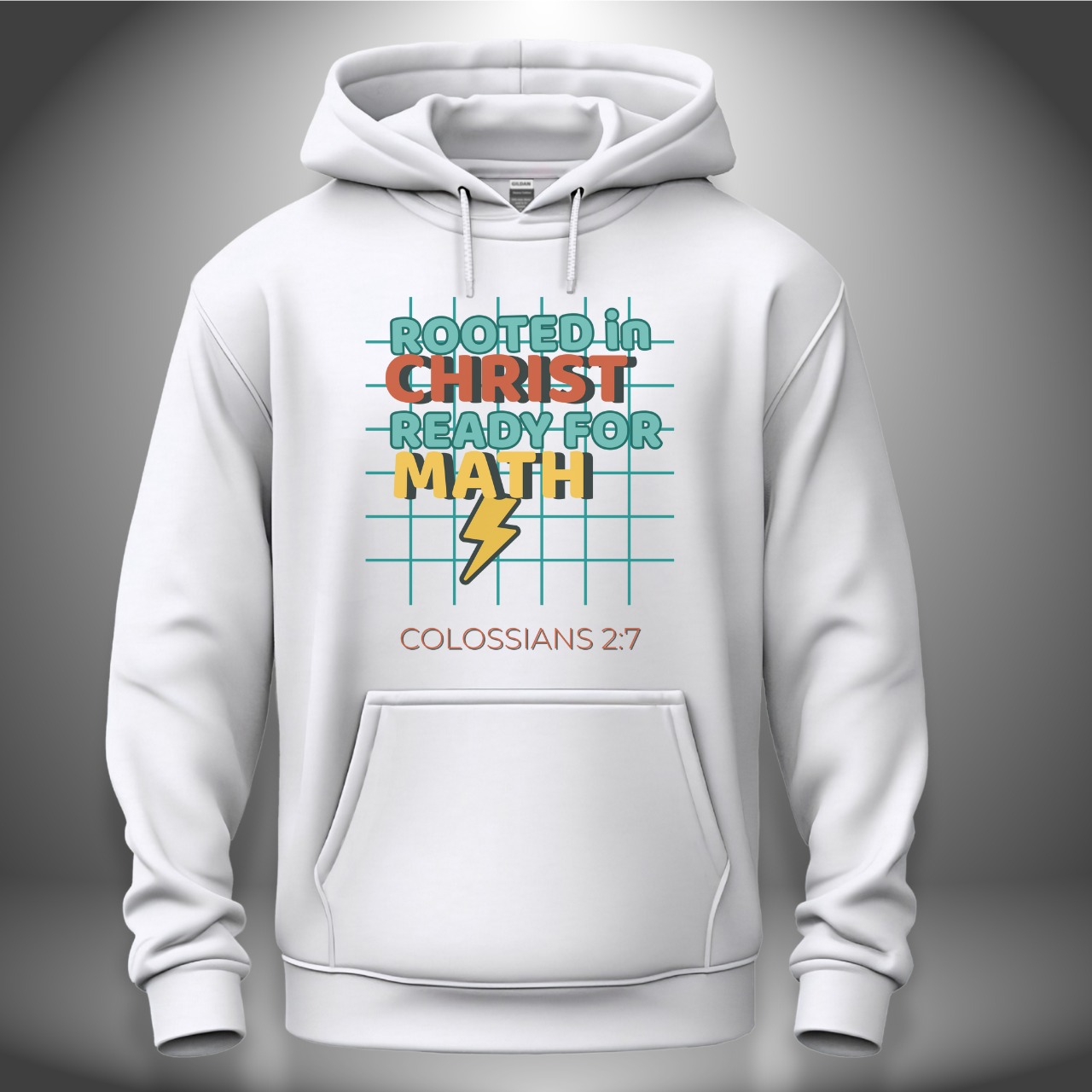 Rooted in Christ – Ready for Math Youth Hooded Sweatshirt – Bible Verse Colossians 2:7 Christian Back-to-School Hoodie