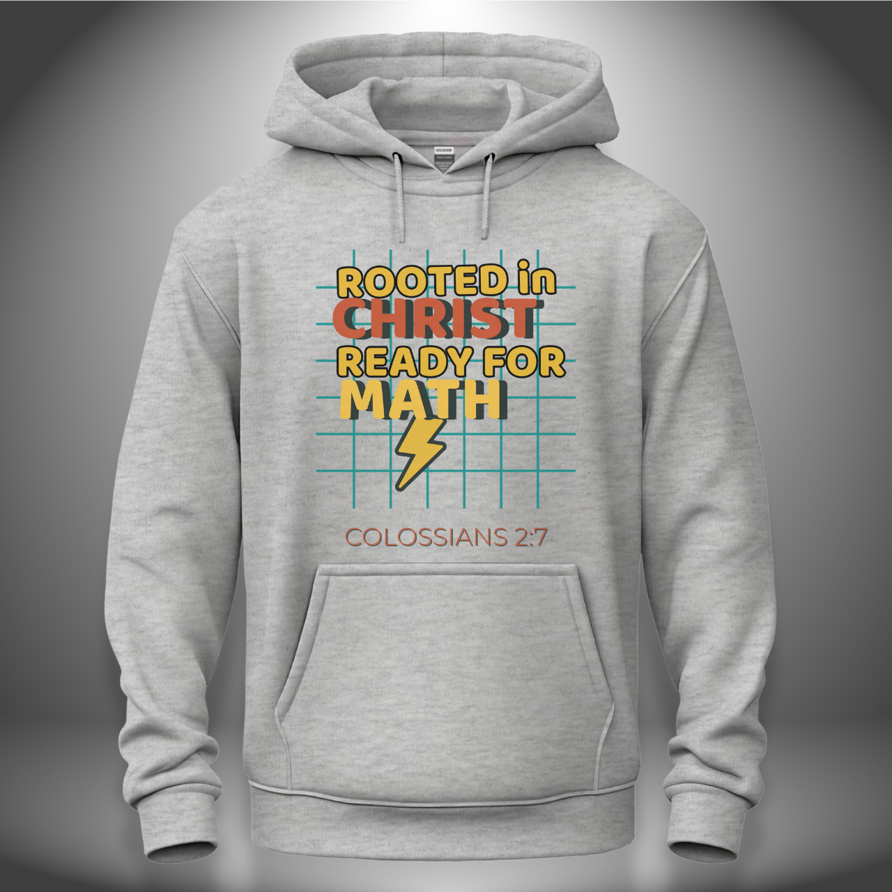 Rooted in Christ – Ready for Math Youth Hooded Sweatshirt – Bible Verse Colossians 2:7 Christian Back-to-School Hoodie