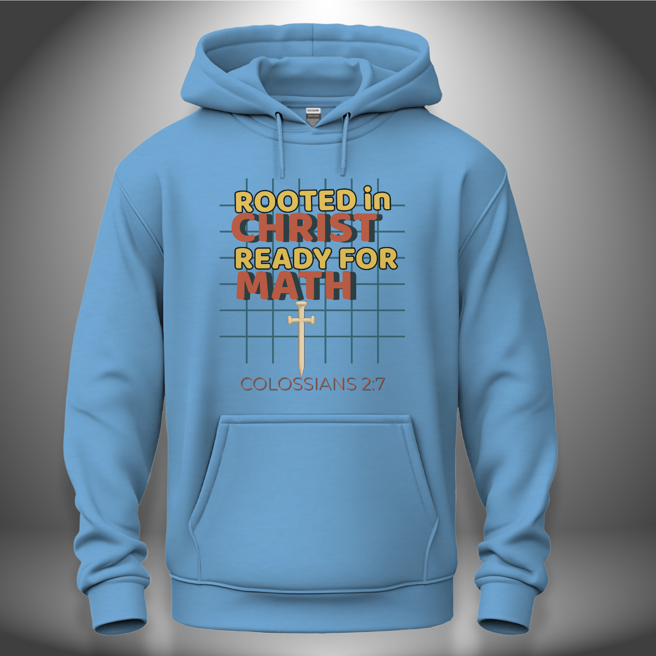 Rooted in Christ – Ready for Math Youth Hooded Sweatshirt – Bible Verse Colossians 2:7 Christian Back-to-School Hoodie