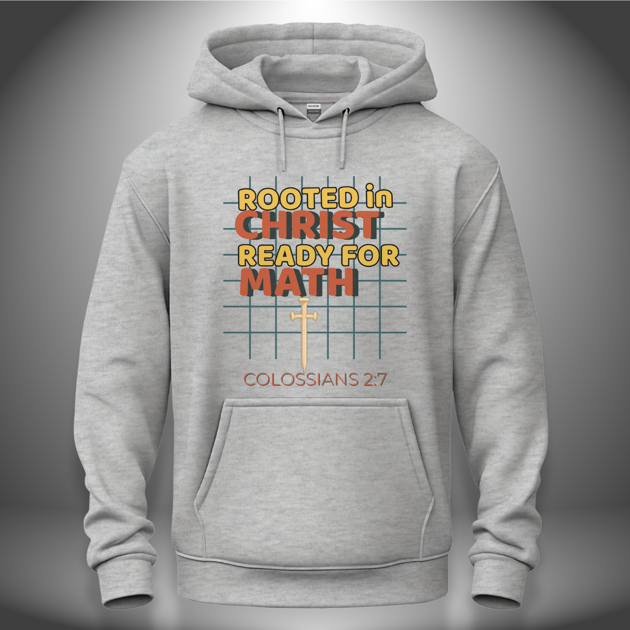 Rooted in Christ – Ready for Math Youth Hooded Sweatshirt – Bible Verse Colossians 2:7 Christian Back-to-School Hoodie