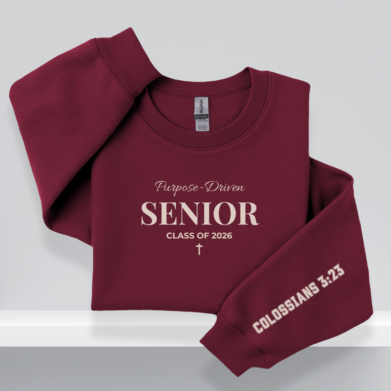 Purpose-Driven Senior – Class of 2026 W Bible Verse (Colossians 3:23) Christain Crewneck Sweatshirt