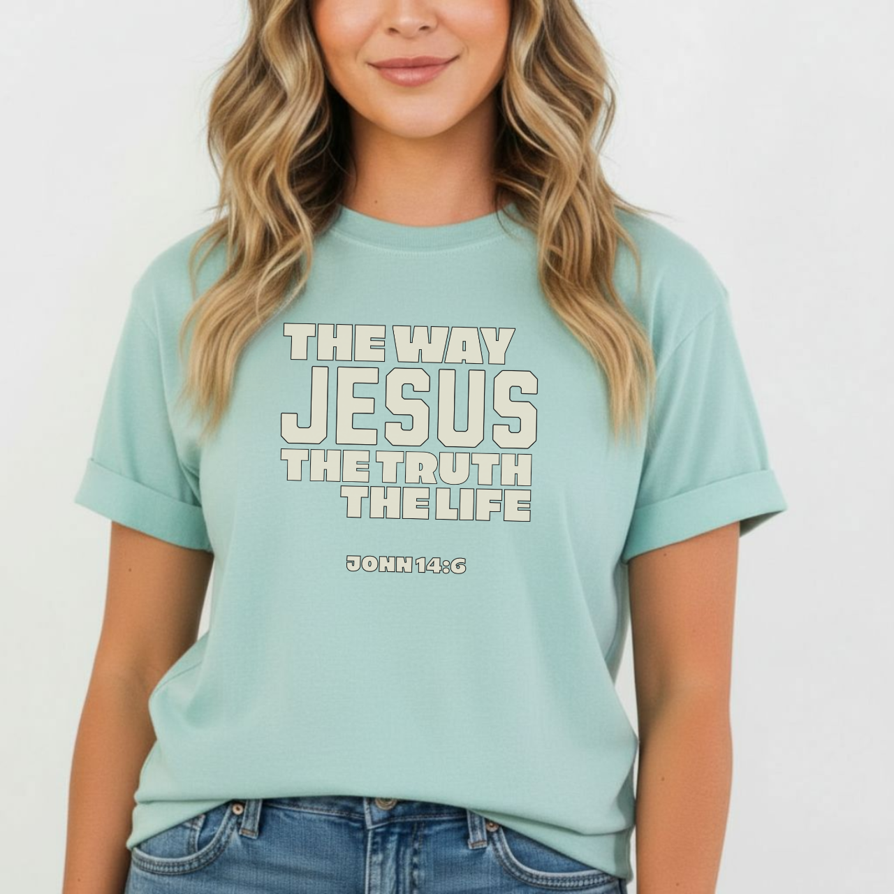 The Way, The Truth, The Life Christian T-Shirt • John 14:6 Bible Verse Tee • Bold Faith Comfort Colors 1717