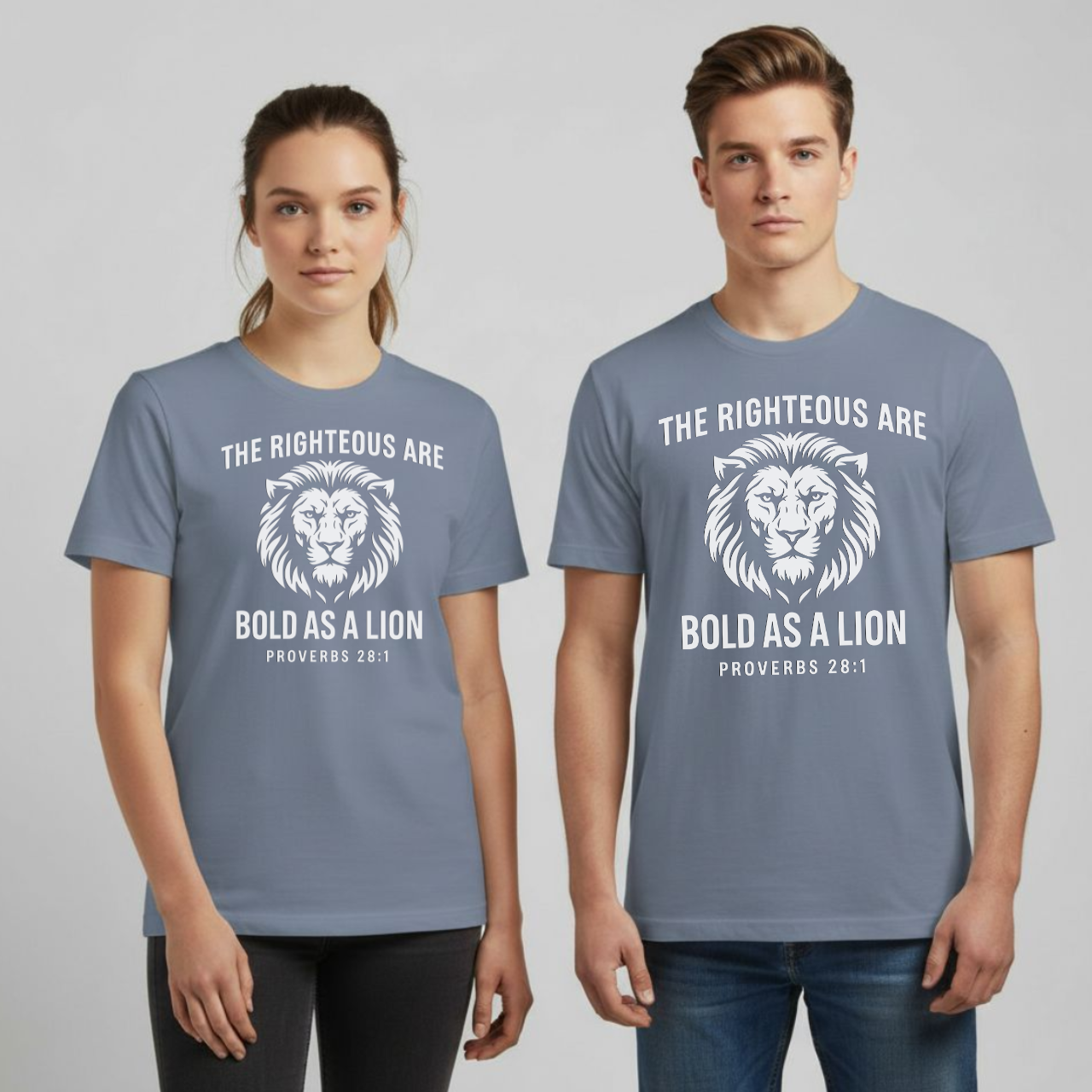 The Righteous Are Bold As A Lion Christian T-Shirt • Proverbs 28:1 Bible Verse Tee • Faith & Courage Comfort Colors 1717