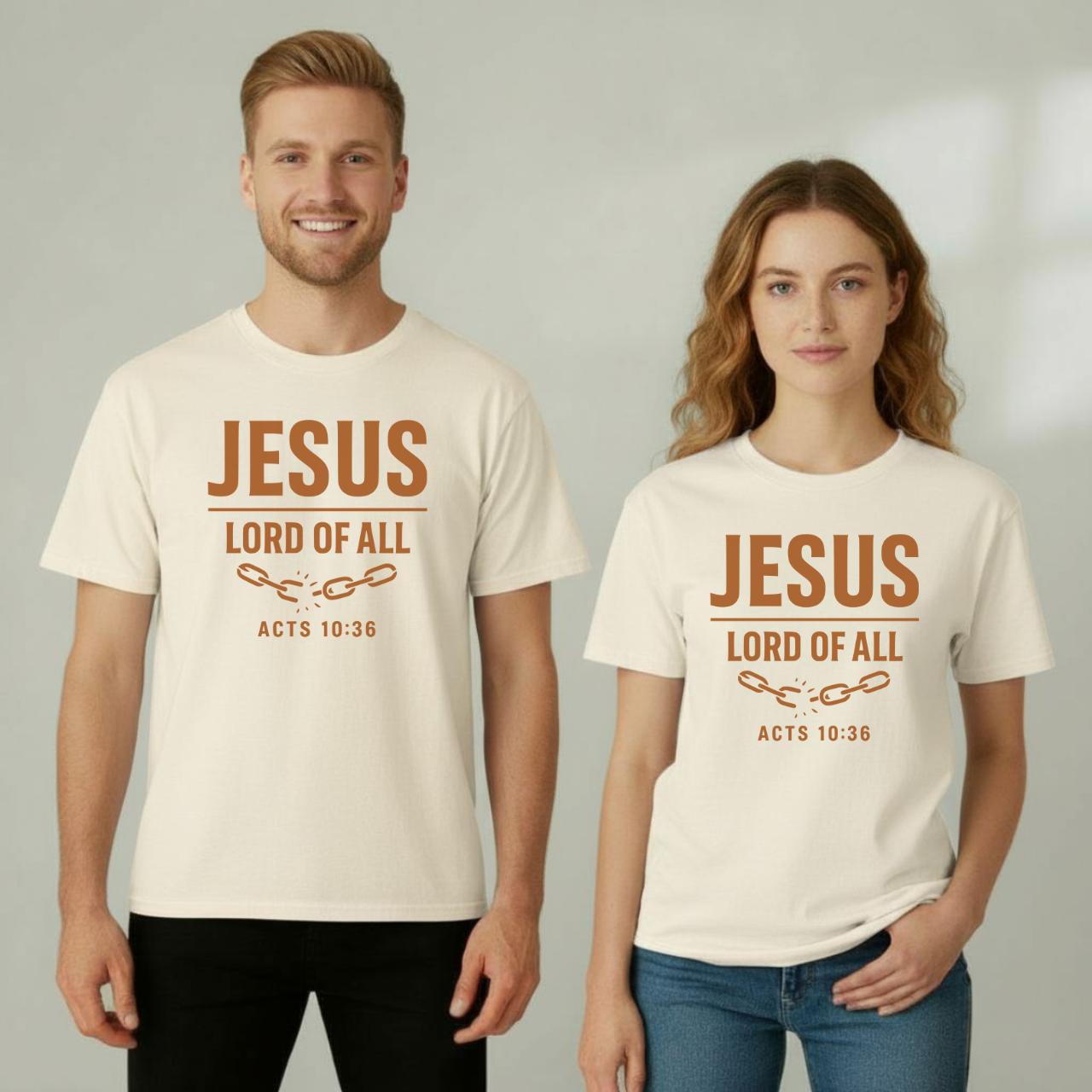 Jesus Lord of All Christian T-Shirt • Acts 10:36 Bible Verse Tee • Breaking Chains Faith Comfort Colors 1717