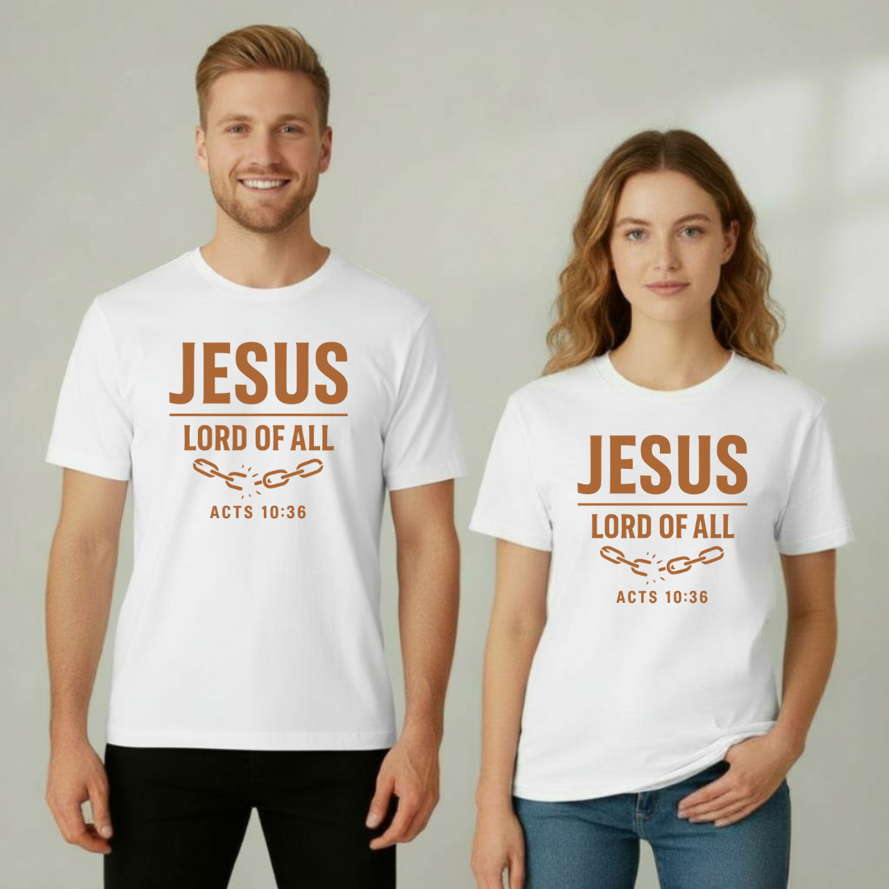 Jesus Lord of All Christian T-Shirt • Acts 10:36 Bible Verse Tee • Breaking Chains Faith Comfort Colors 1717
