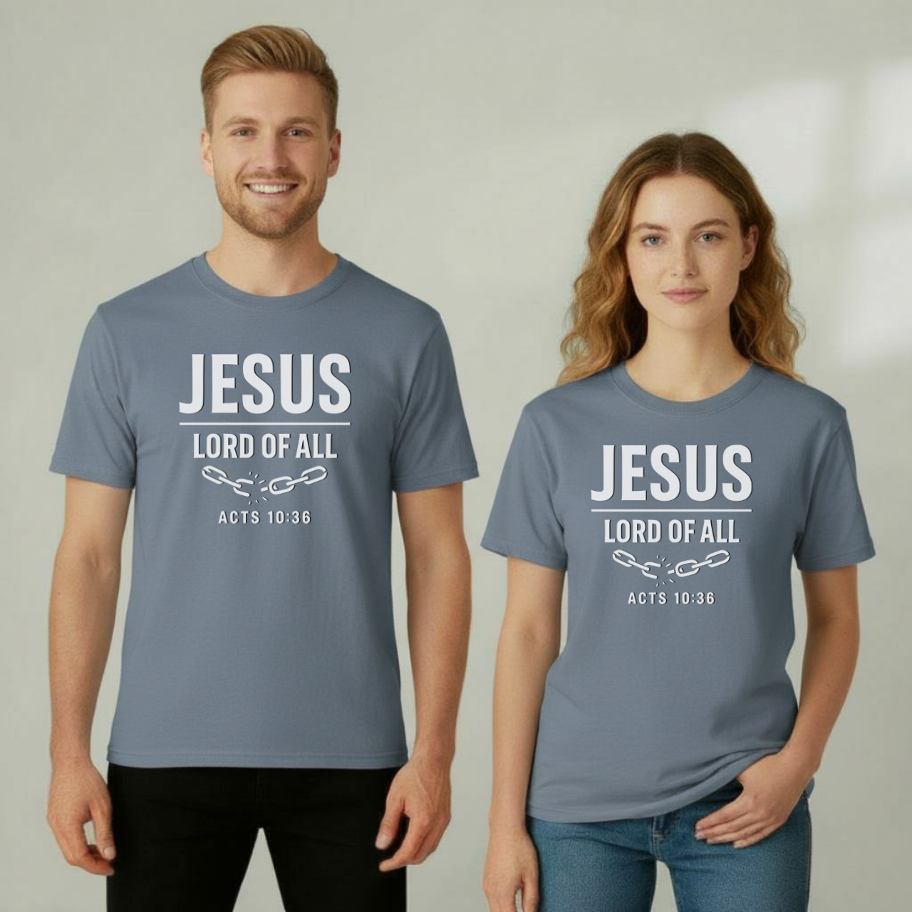 Jesus Lord of All Christian T-Shirt • Acts 10:36 Bible Verse Tee • Breaking Chains Faith Comfort Colors 1717