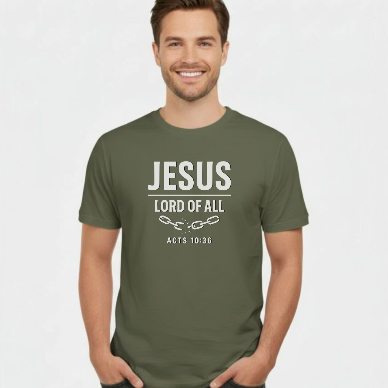 Jesus Lord of All Christian T-Shirt • Acts 10:36 Bible Verse • Bold Faith Tee | Gildan 64000 Unisex Softstyle