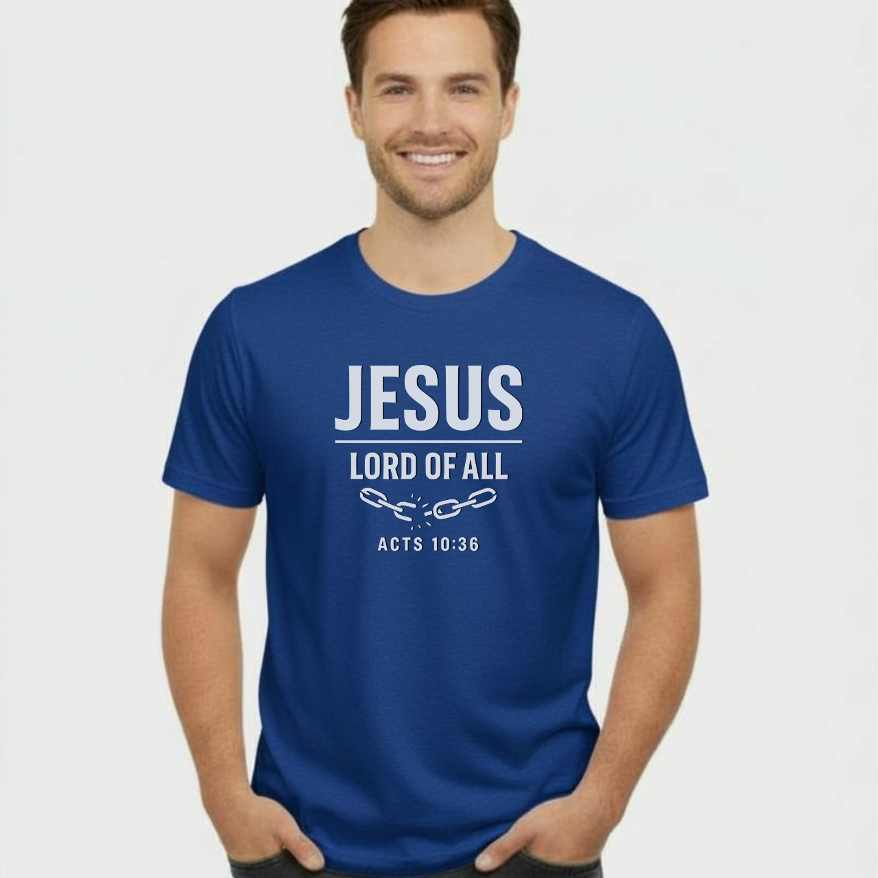 Jesus Lord of All Christian T-Shirt • Acts 10:36 Bible Verse • Bold Faith Tee | Gildan 64000 Unisex Softstyle