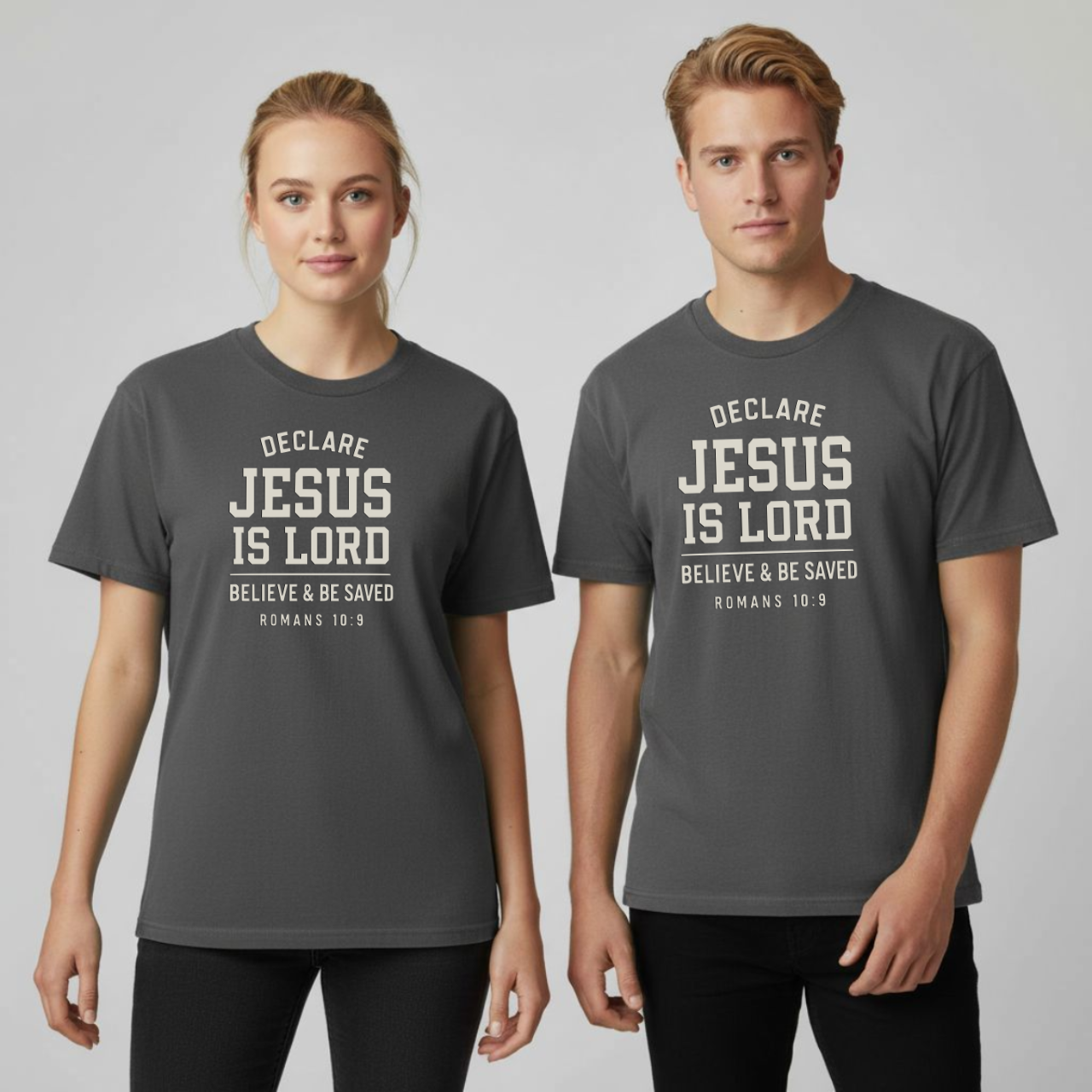 Declare Jesus is Lord Christian T-Shirt • Romans 10:9 Bible Verse Tee • Gospel Witness Comfort Colors 1717