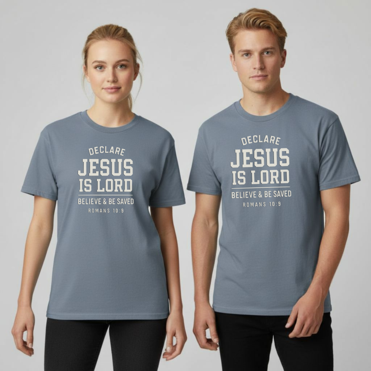 Declare Jesus is Lord Christian T-Shirt • Romans 10:9 Bible Verse Tee • Gospel Witness Comfort Colors 1717