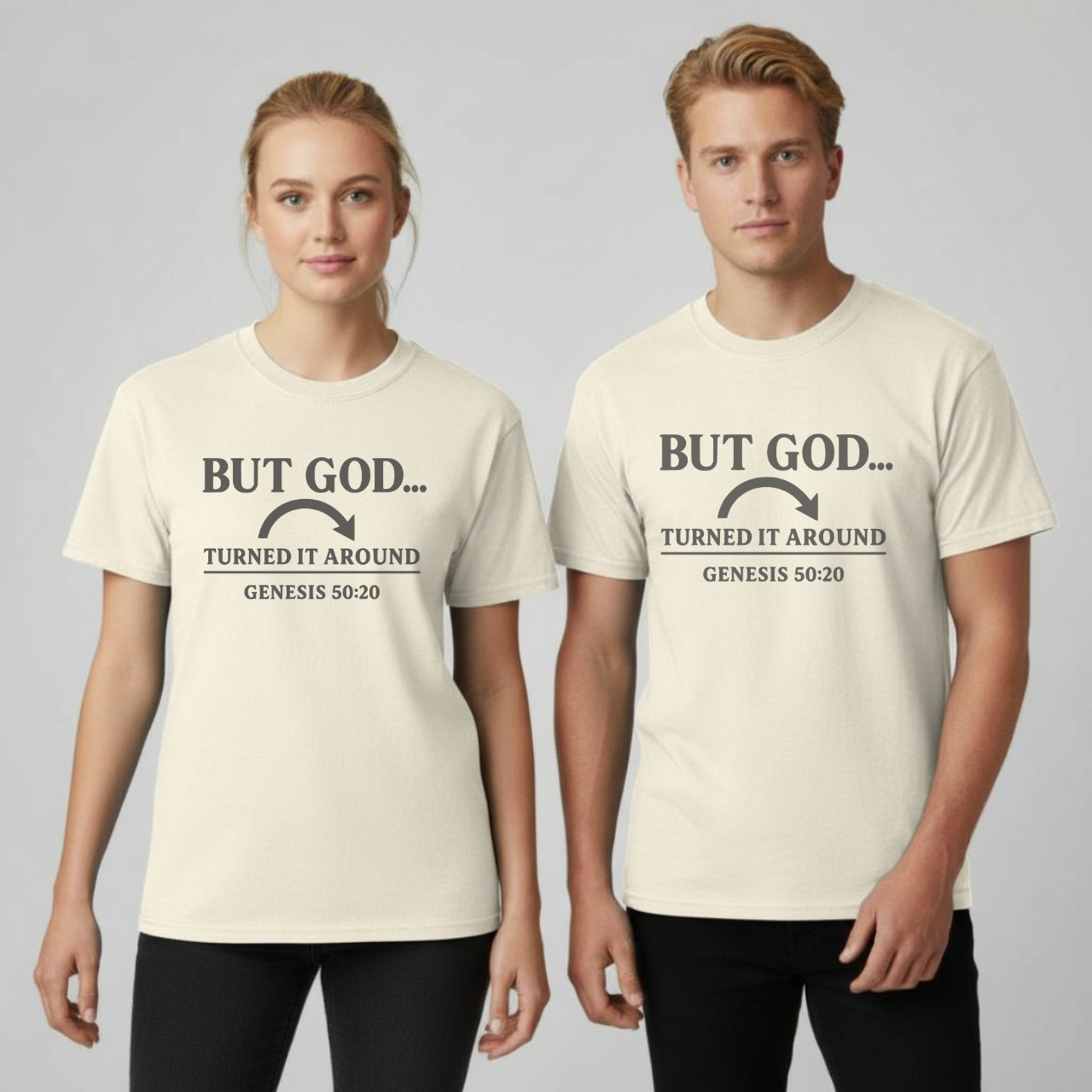 But God Turned It Around Christian T-Shirt • Genesis 50:20 Bible Verse Tee • Redemption Faith Comfort Colors 1717