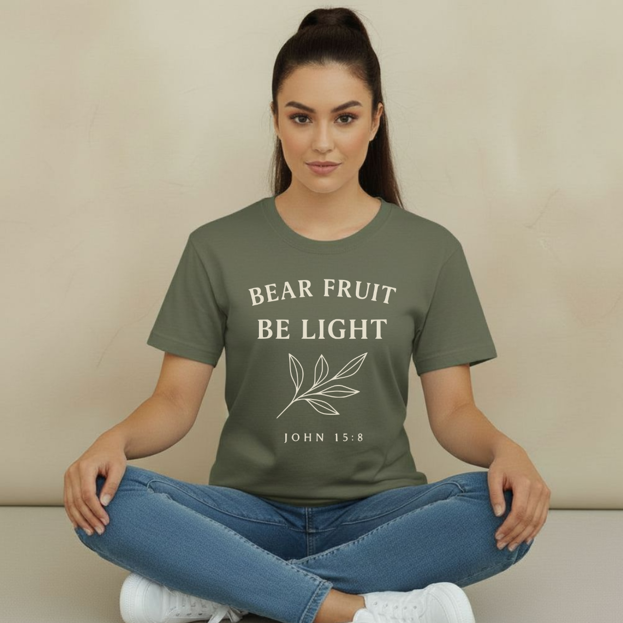 Bear Fruit Be Light Christian T-Shirt • John 15:8 Bible Verse • Faith & Discipleship Tee | Comfort Colors 1717 Garment-Dyed