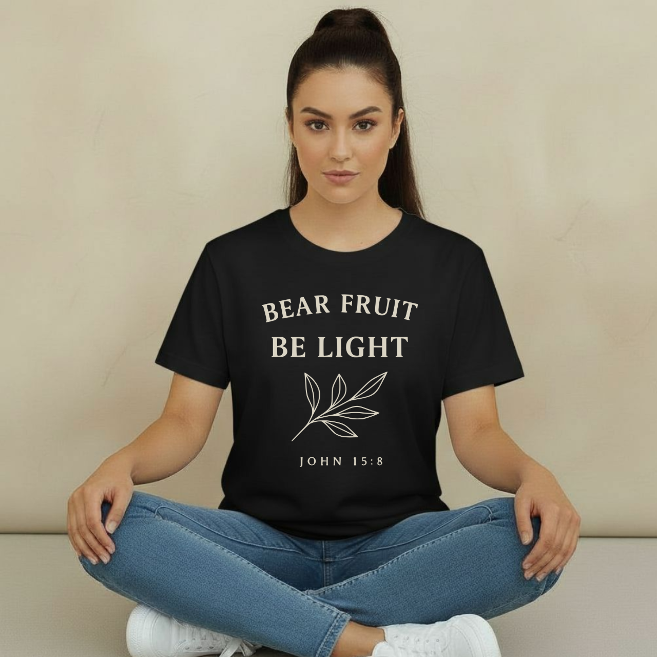 Bear Fruit Be Light Christian T-Shirt • John 15:8 Bible Verse • Faith & Discipleship Tee | Comfort Colors 1717 Garment-Dyed
