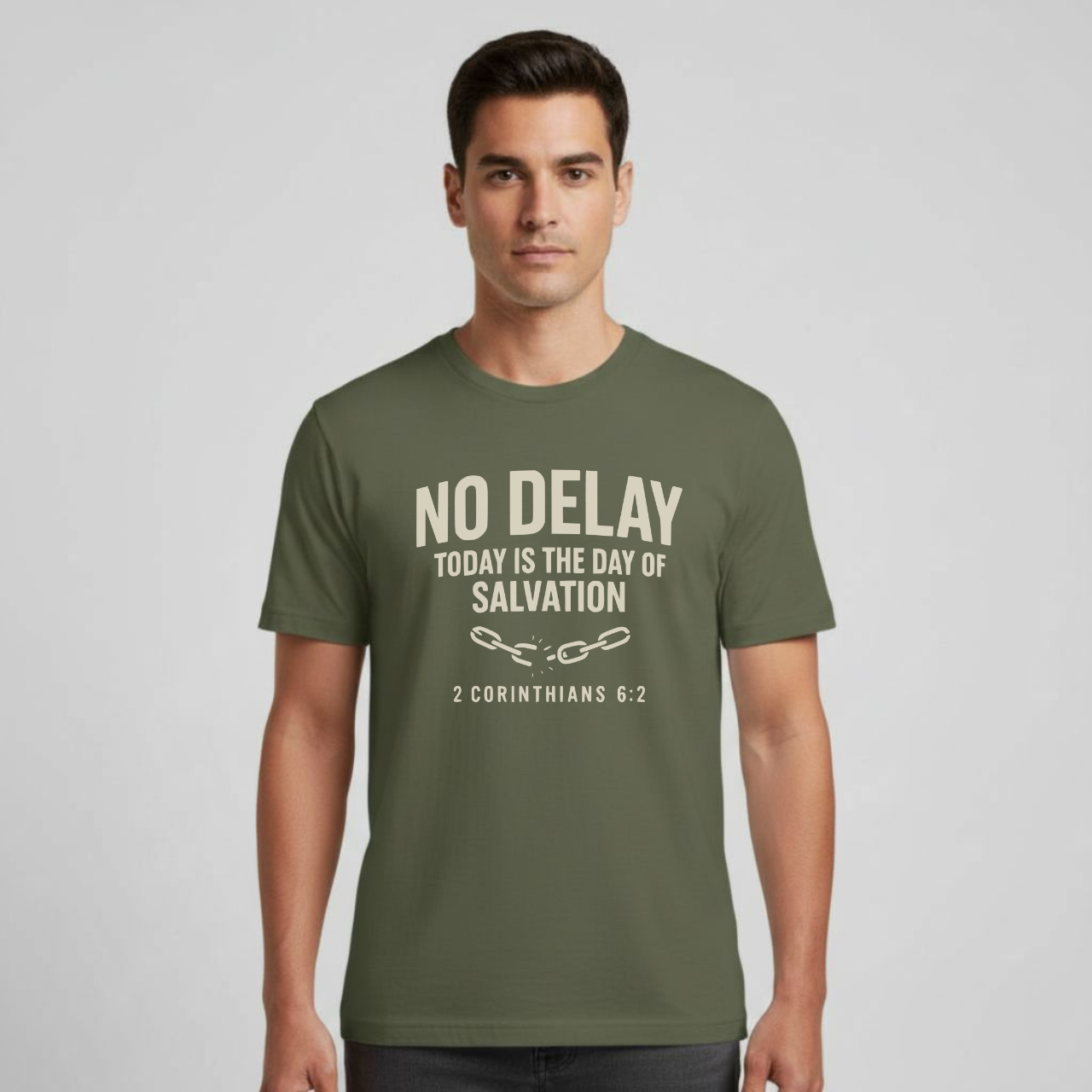 No Delay Christian T-Shirt • 2 Corinthians 6:2 Bible Verse • Day of Salvation Tee | Gildan 64000 Unisex Softstyle