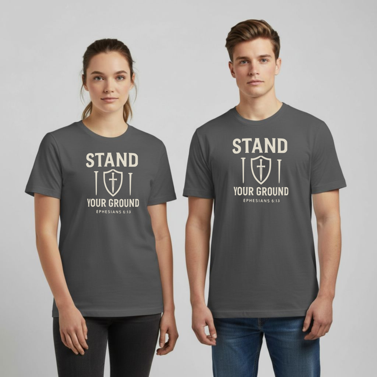 Stand Your Ground Christian T-Shirt • Ephesians 6:13 Bible Verse • Shield of Faith | Comfort Colors 1717 Garment-Dyed Tee