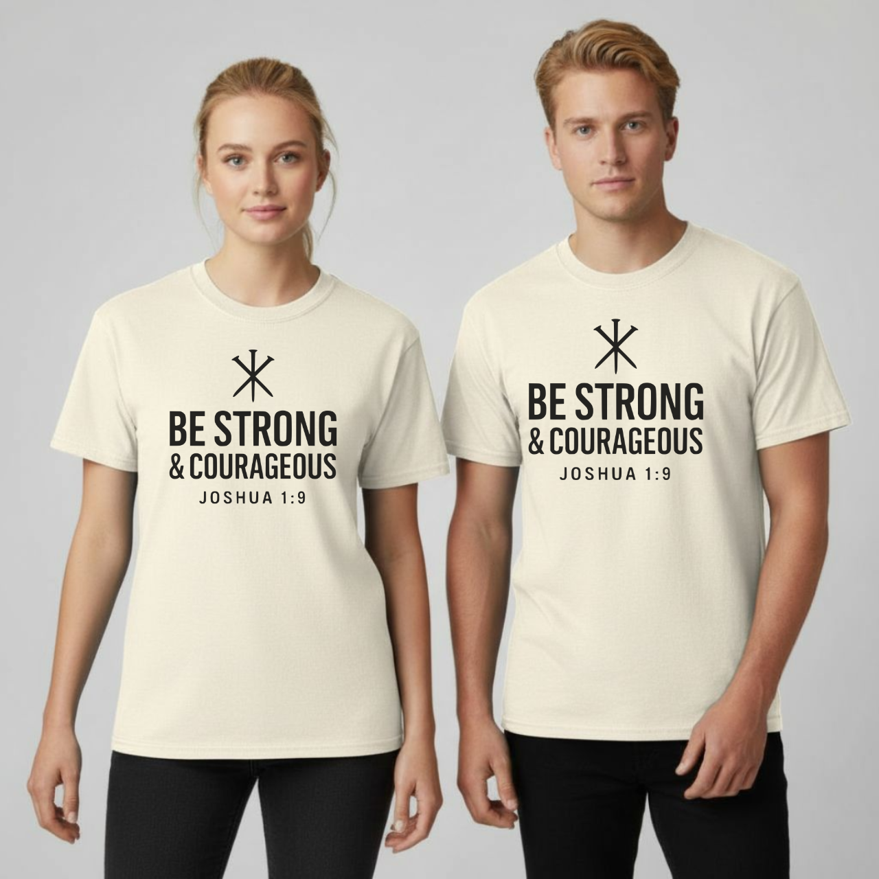 Be Strong & Courageous Christian T-Shirt • Joshua 1:9 Bible Verse • Faith & Strength Tee | Comfort Colors 1717 Garment-Dyed