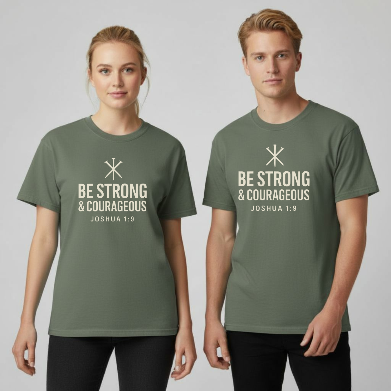 Be Strong & Courageous Christian T-Shirt • Joshua 1:9 Bible Verse • Faith & Strength Tee | Comfort Colors 1717 Garment-Dyed