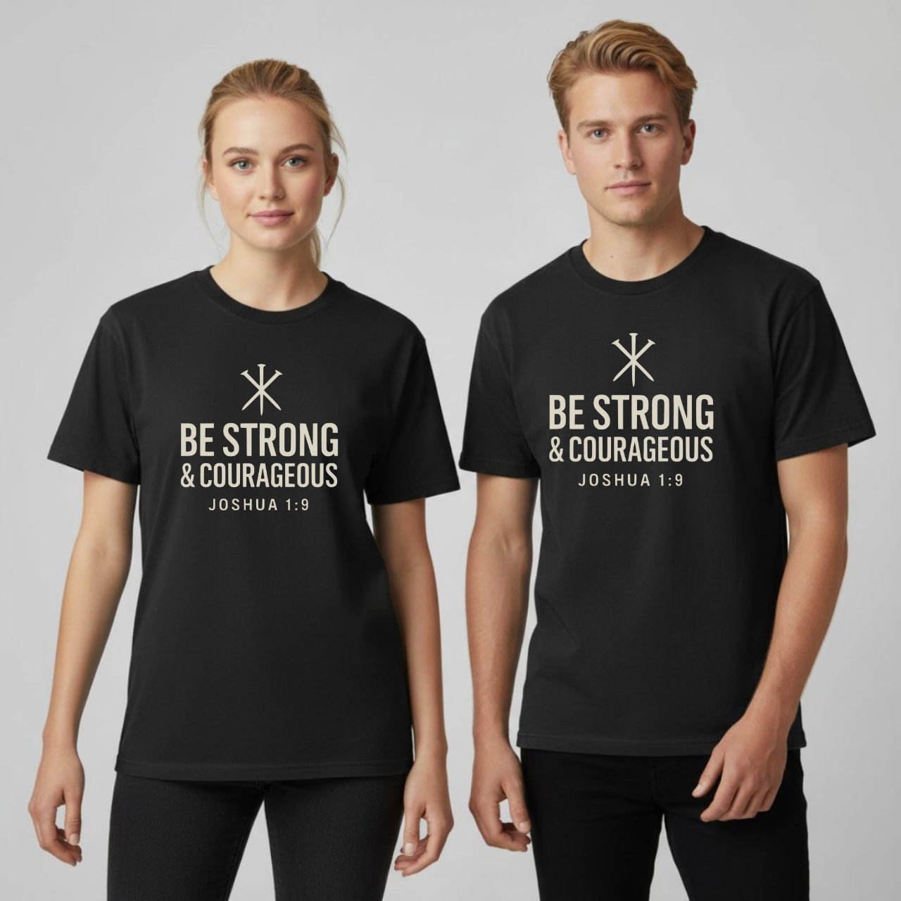 Be Strong & Courageous Christian T-Shirt • Joshua 1:9 Bible Verse • Faith & Strength Tee | Comfort Colors 1717 Garment-Dyed