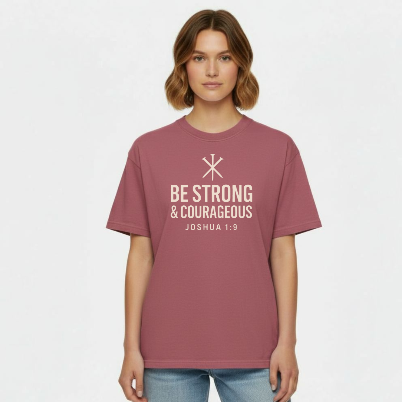 Be Strong & Courageous Christian T-Shirt • Joshua 1:9 Bible Verse • Faith & Strength Tee | Comfort Colors 1717 Garment-Dyed