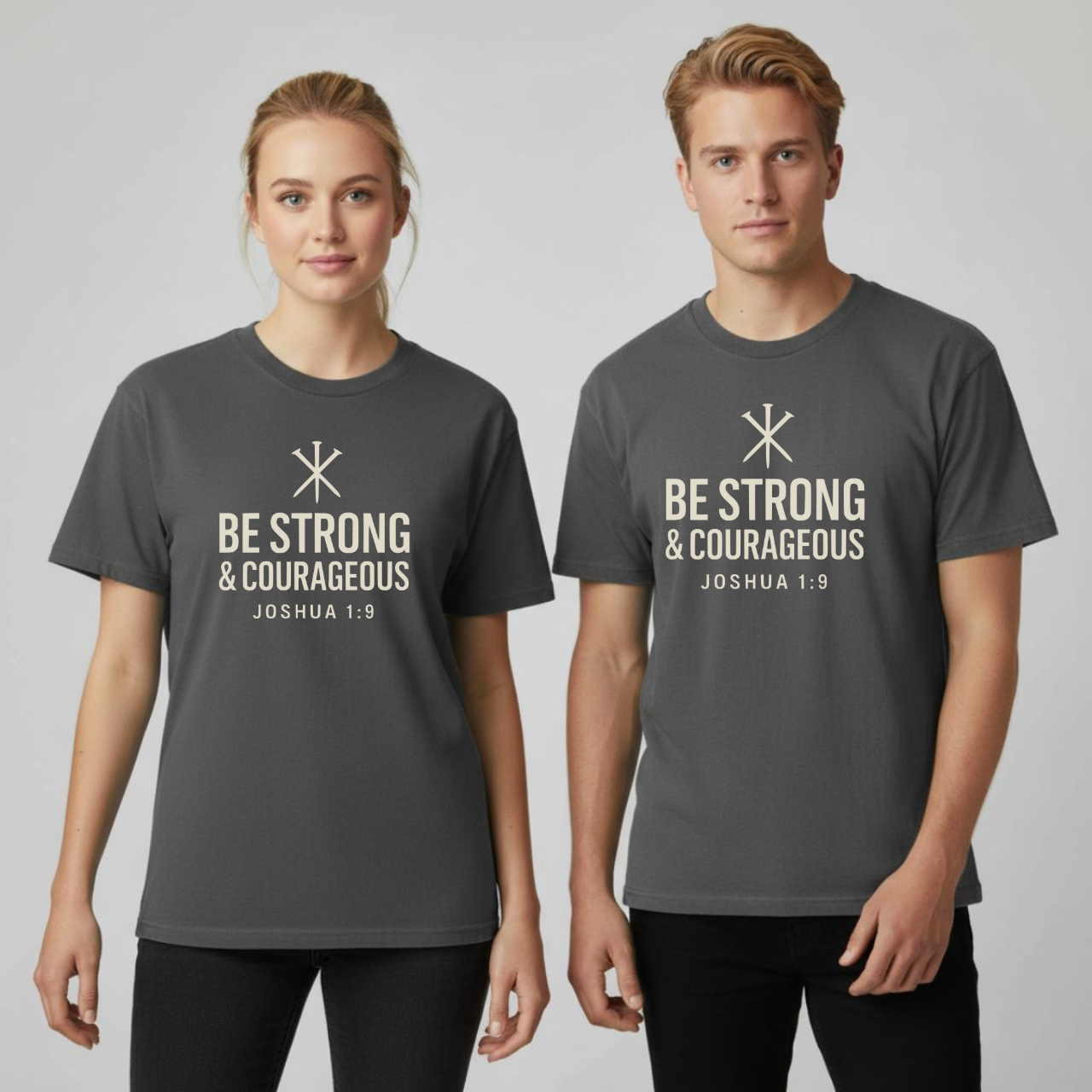 Be Strong & Courageous Christian T-Shirt • Joshua 1:9 Bible Verse • Faith & Strength Tee | Comfort Colors 1717 Garment-Dyed