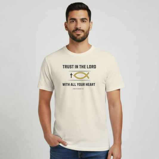 Trust in the Lord T-Shirt • Proverbs 3:5 Bible Verse Tee • Men’s Christian Shirt • Gildan 64000 Softstyle Faith Shirt