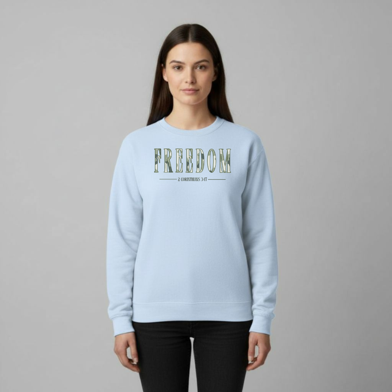 Freedom in Christ Sweatshirt • 2 Corinthians 3:17 Bible Verse Crewneck • Christian Faith Apparel