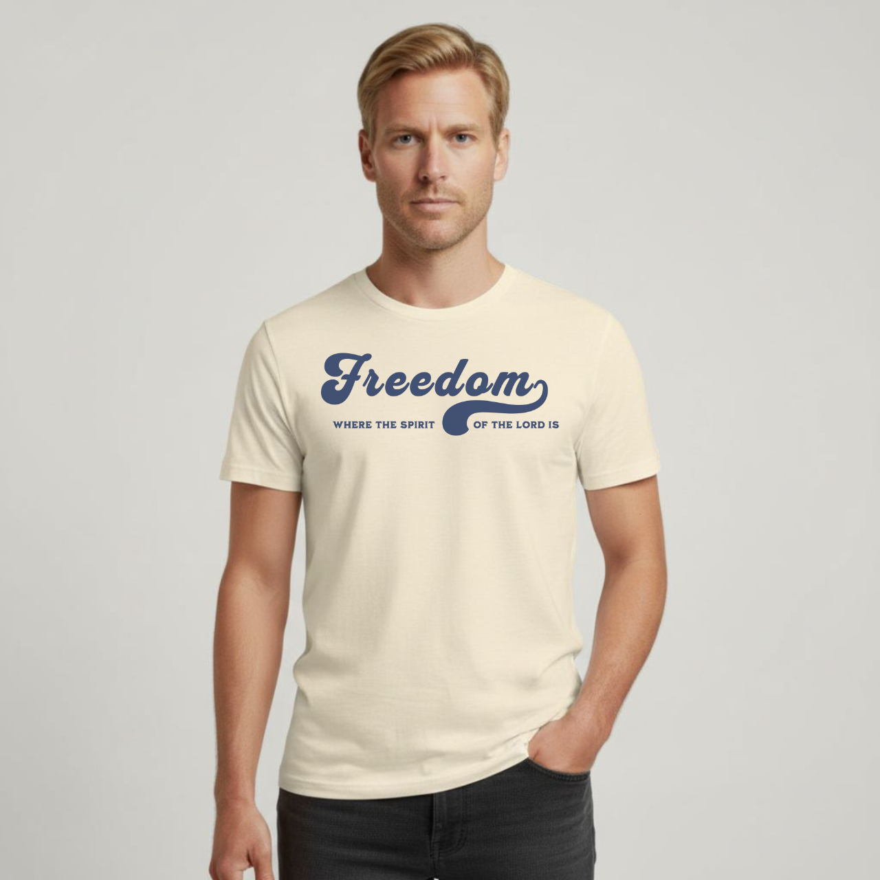 Freedom T-Shirt • 2 Corinthians 3:17 Bible Verse Tee • Gildan 64000 Christian Shirt