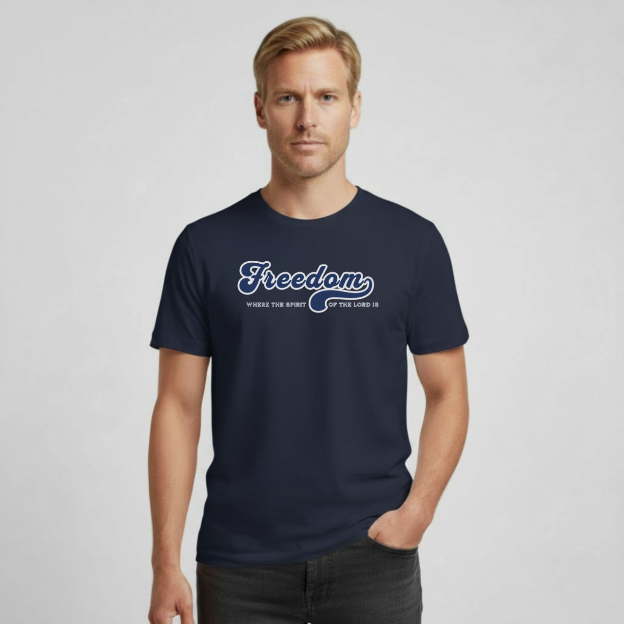 Freedom T-Shirt • 2 Corinthians 3:17 Bible Verse Tee • Gildan 64000 Christian Shirt