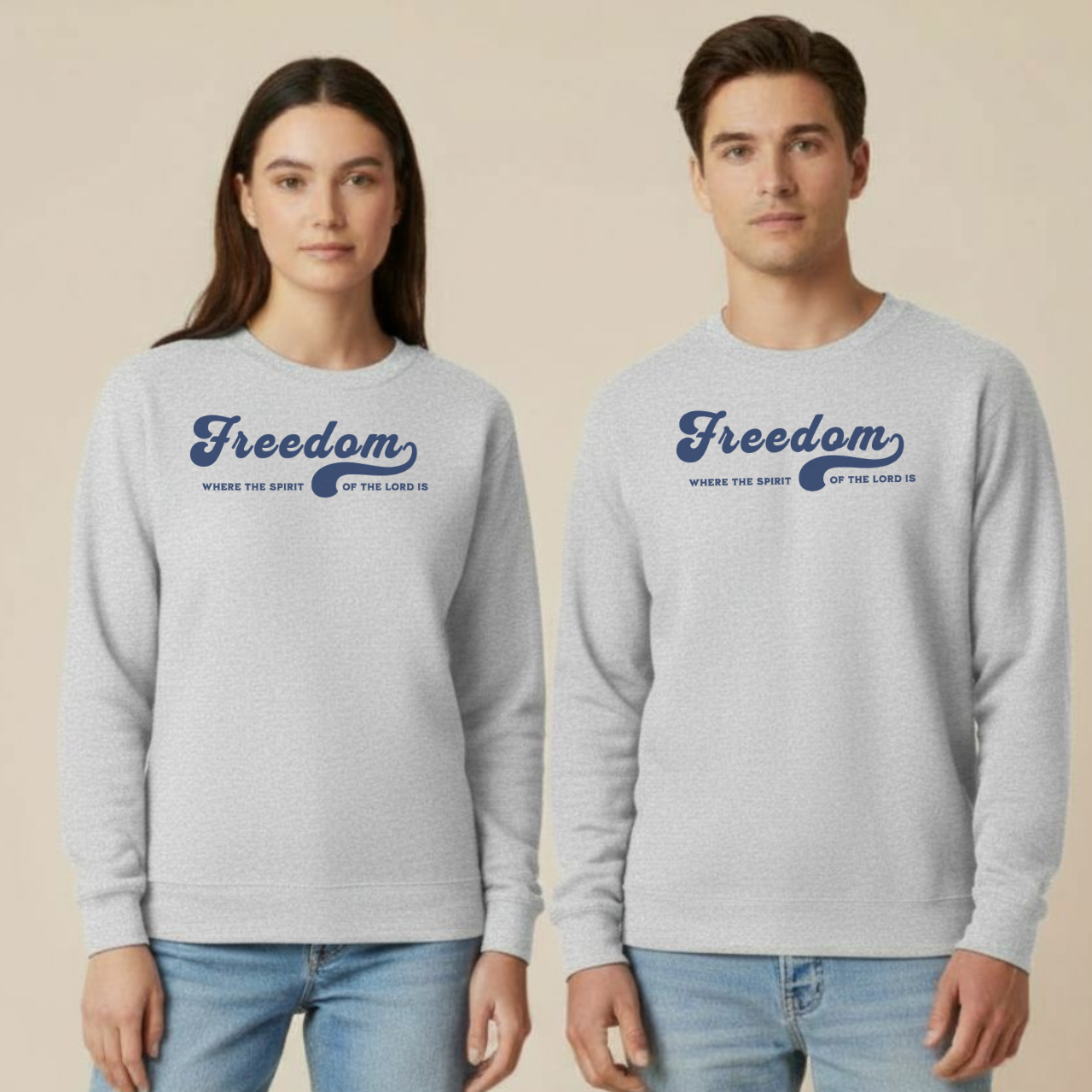 Freedom Christian Sweatshirt • 2 Corinthians 3:17 Bible Verse Crewneck • Unisex Gildan 18000 Faith Pullover