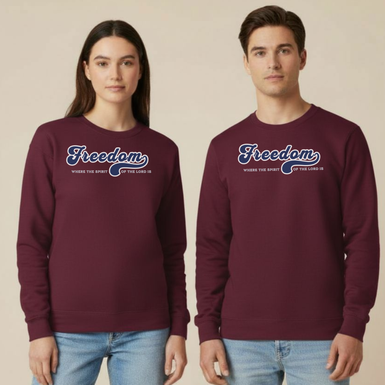 Freedom Christian Sweatshirt • 2 Corinthians 3:17 Bible Verse Crewneck • Unisex Gildan 18000 Faith Pullover