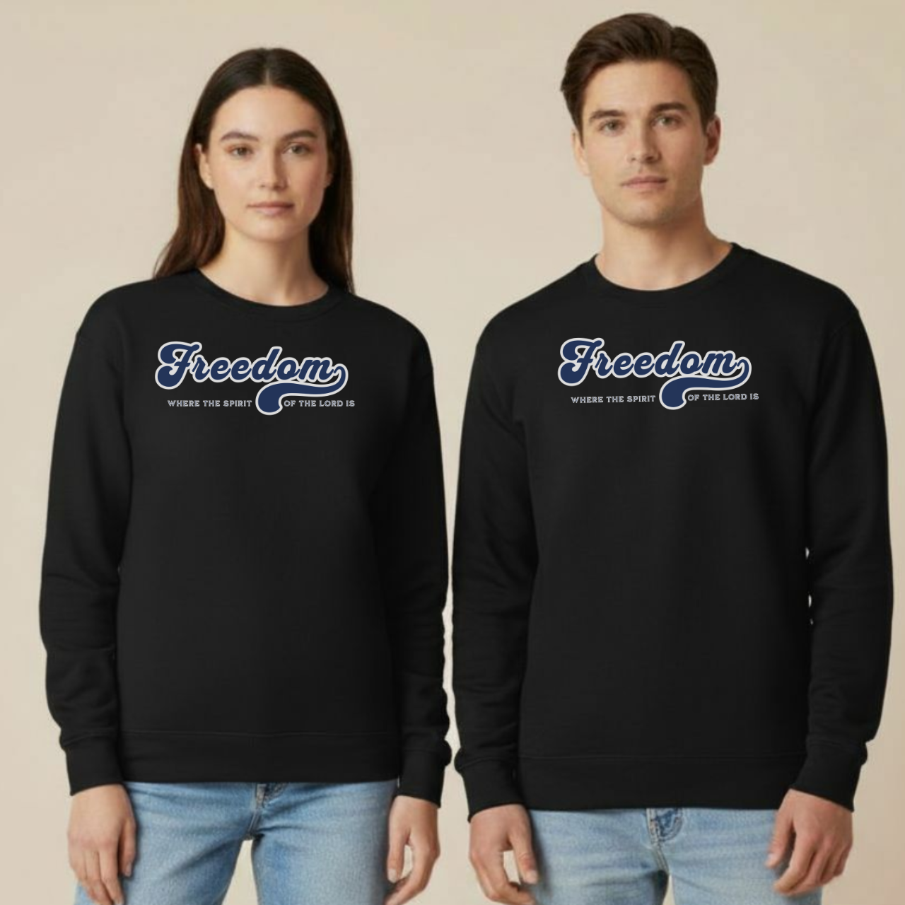 Freedom Christian Sweatshirt • 2 Corinthians 3:17 Bible Verse Crewneck • Unisex Gildan 18000 Faith Pullover