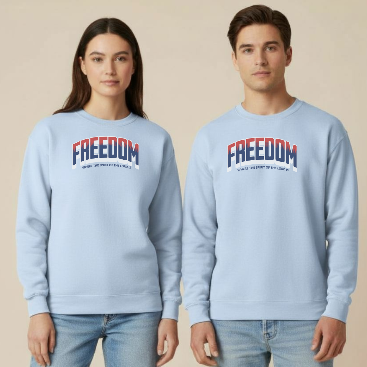 Freedom Christian Sweatshirt • Where the Spirit of the Lord Is • 2 Corinthians 3:17 Crewneck • Gildan 18000 Faith Apparel