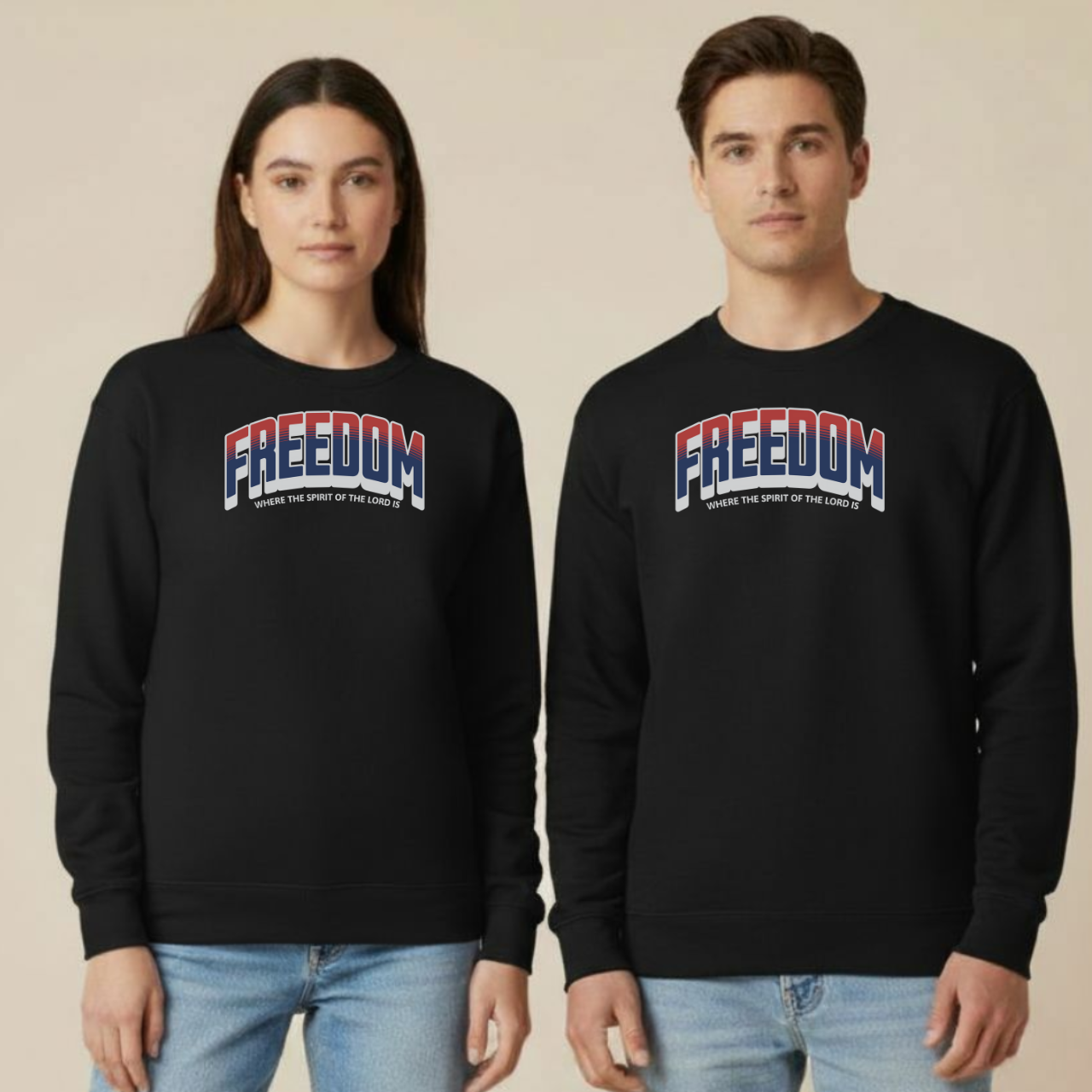 Freedom Christian Sweatshirt • Where the Spirit of the Lord Is • 2 Corinthians 3:17 Crewneck • Gildan 18000 Faith Apparel
