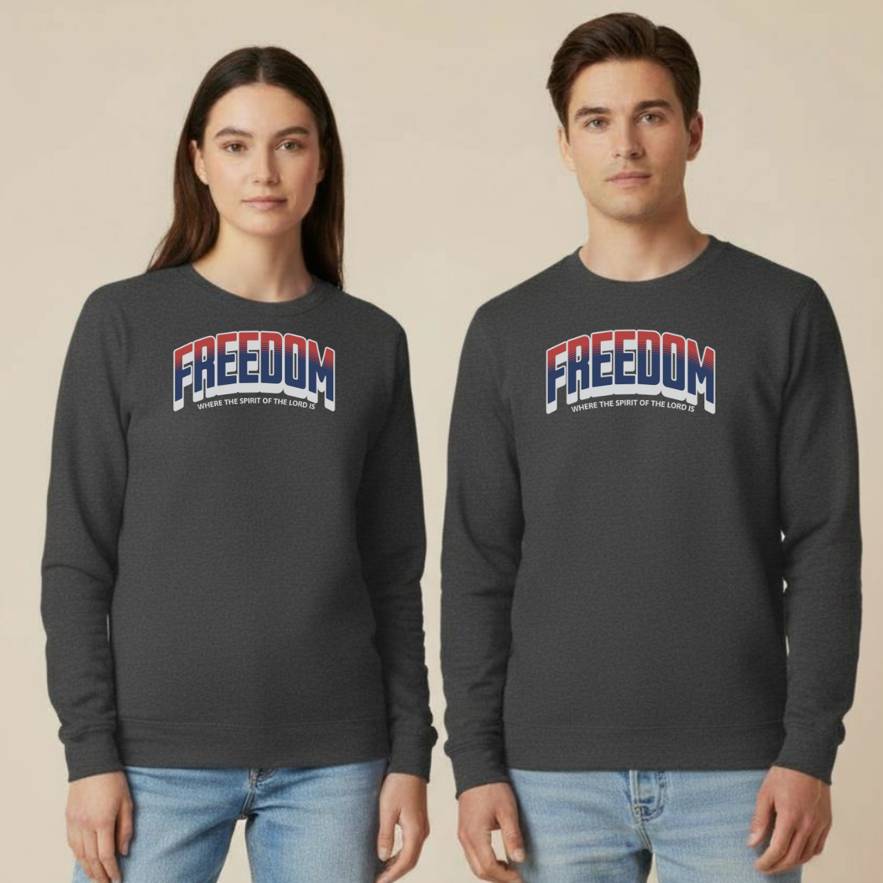 Freedom Christian Sweatshirt • Where the Spirit of the Lord Is • 2 Corinthians 3:17 Crewneck • Gildan 18000 Faith Apparel