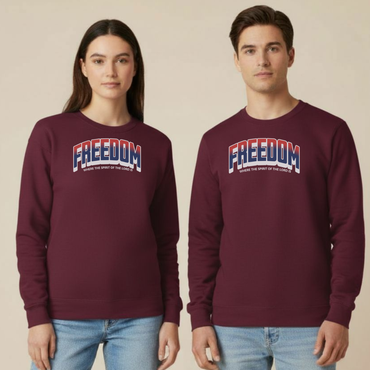 Freedom Christian Sweatshirt • Where the Spirit of the Lord Is • 2 Corinthians 3:17 Crewneck • Gildan 18000 Faith Apparel