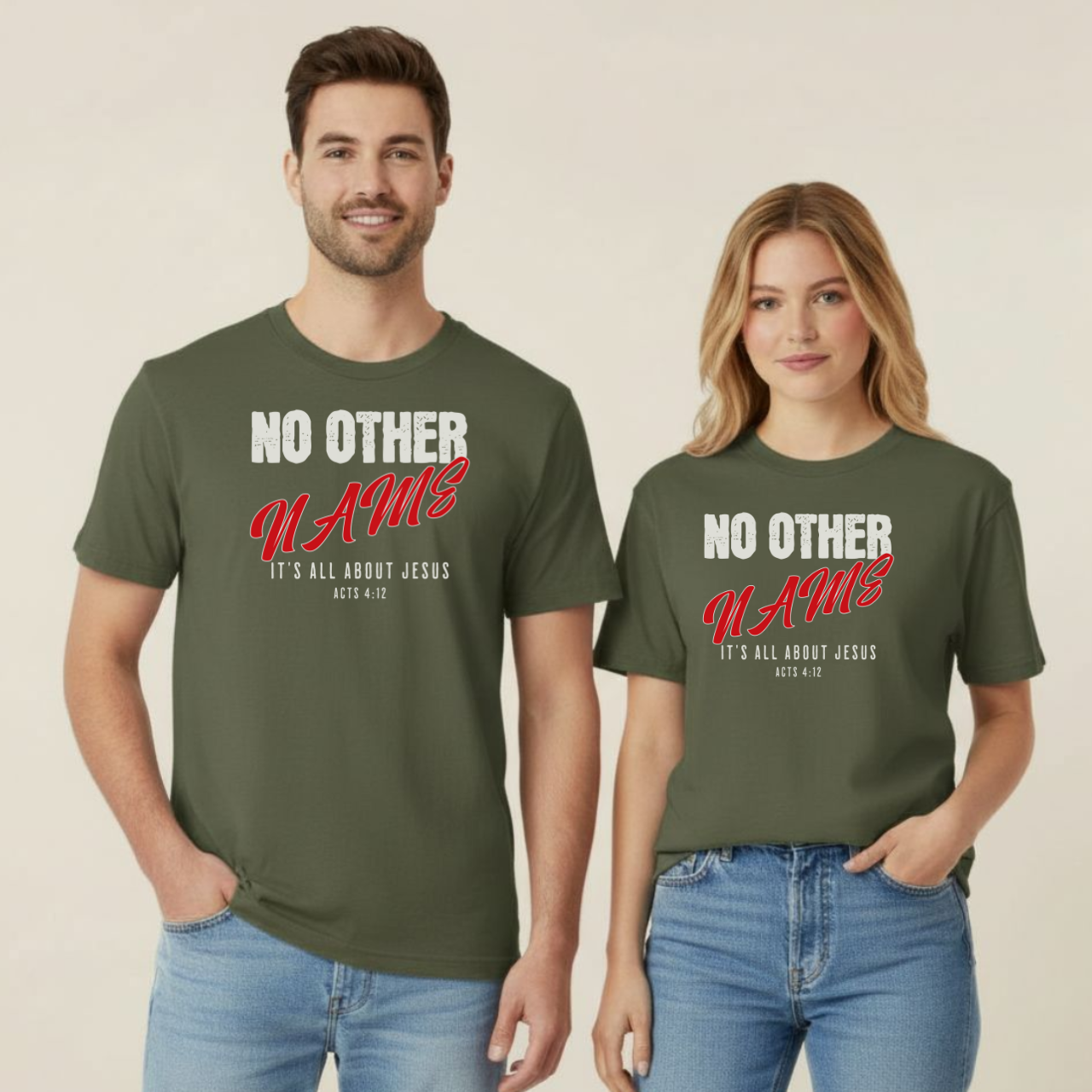 No Other Name T-Shirt • Acts 4:12 Bible Verse Tee • Comfort Colors 1717 Christian Shirt