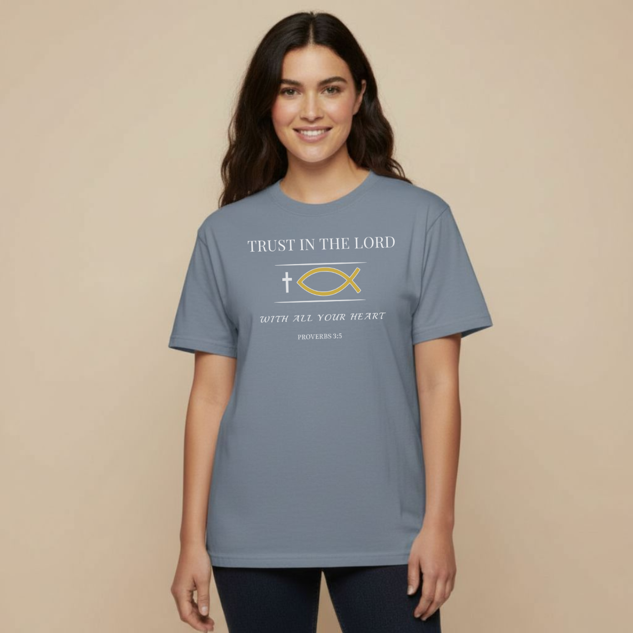 Trust in the Lord T-Shirt • Proverbs 3:5 Bible Verse Tee • Christian Women’s Faith Shirt • Comfort Colors 1717 Garment-Dyed Tee