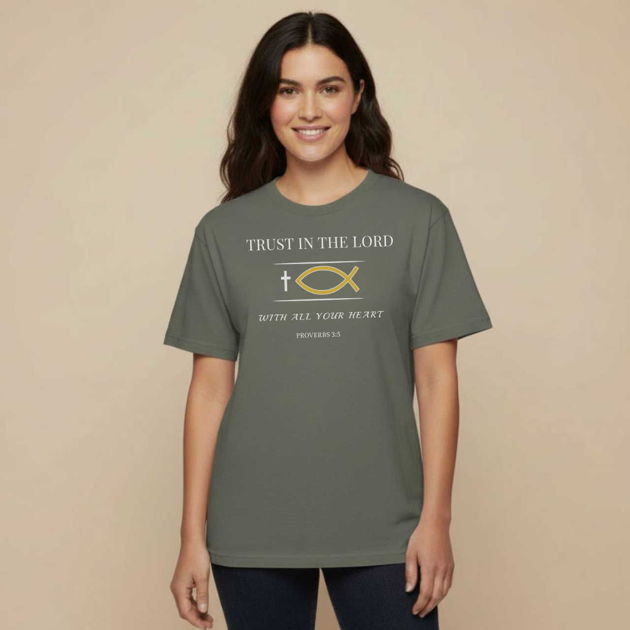 Trust in the Lord T-Shirt • Proverbs 3:5 Bible Verse Tee • Christian Women’s Faith Shirt • Comfort Colors 1717 Garment-Dyed Tee