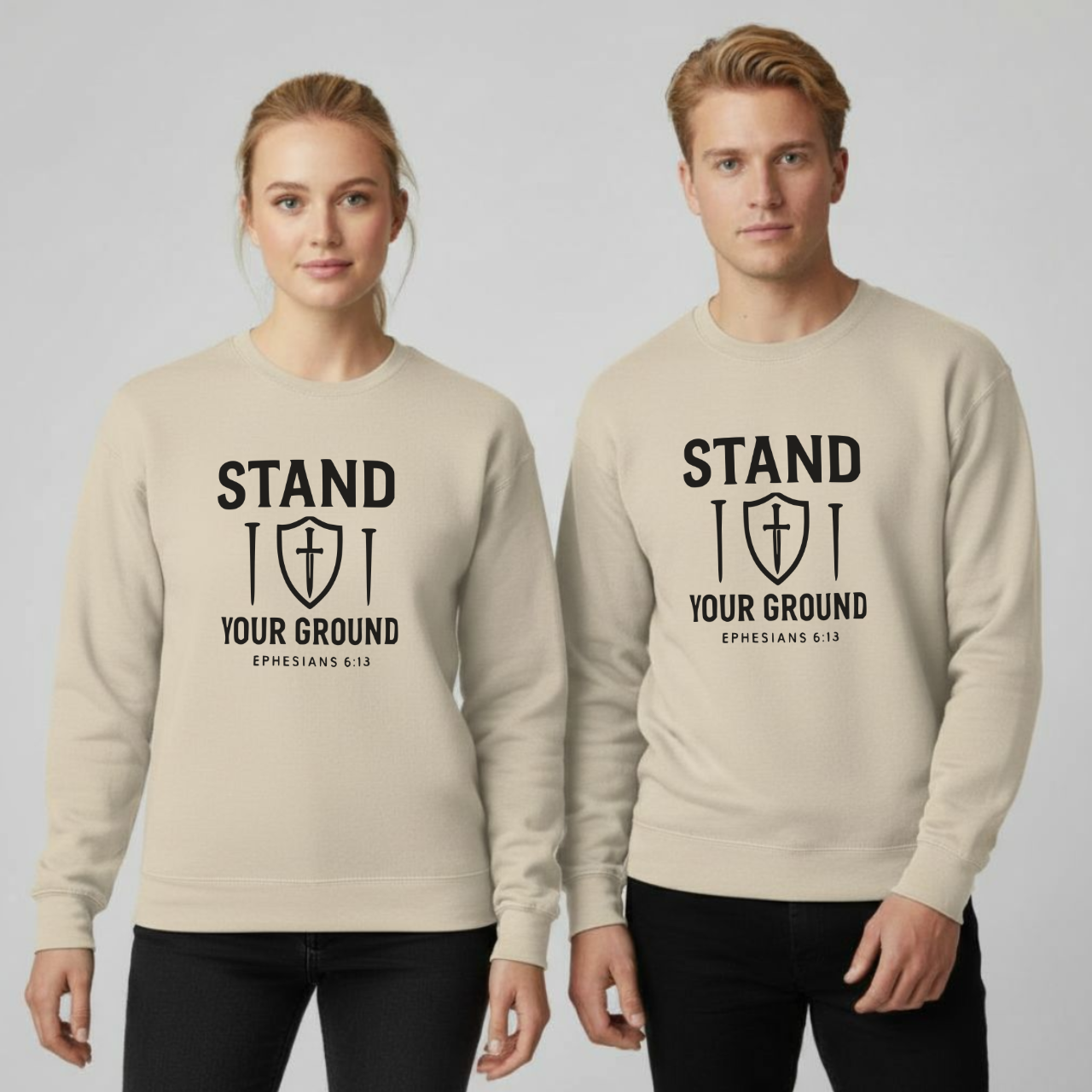Stand Your Ground Sweatshirt • Ephesians 6:13 Bible Verse Crewneck • Christian Faith Shirt • Gildan 18000 Unisex Pullover