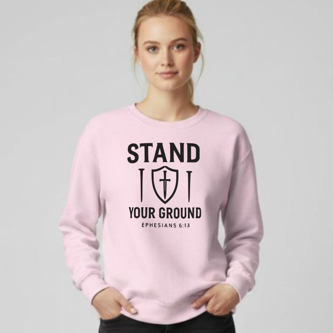 Stand Your Ground Sweatshirt • Ephesians 6:13 Bible Verse Crewneck • Christian Faith Shirt • Gildan 18000 Unisex Pullover