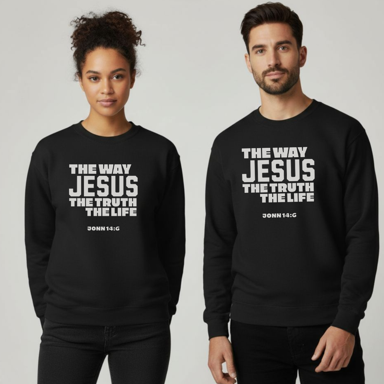 The Way The Truth The Life Sweatshirt • John 14:6 Bible Verse Crewneck • Christian Faith Shirt • Gildan 18000 Unisex Pullover