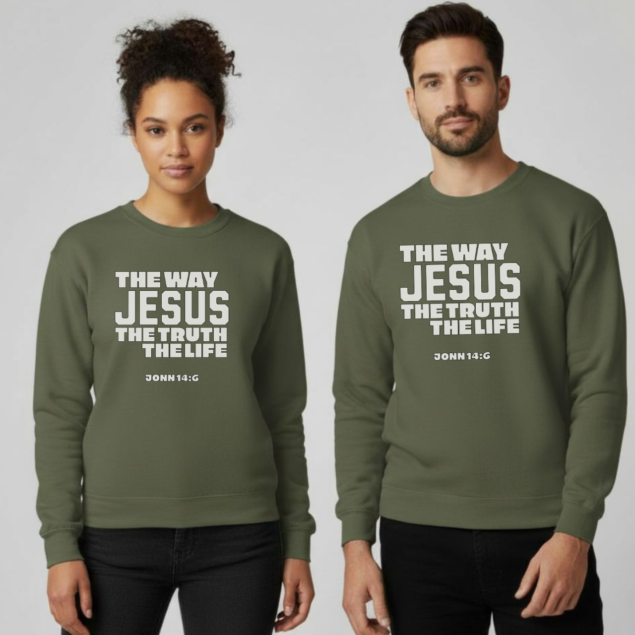 The Way The Truth The Life Sweatshirt • John 14:6 Bible Verse Crewneck • Christian Faith Shirt • Gildan 18000 Unisex Pullover